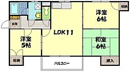 Y-ハイム 3LDKの間取図画像