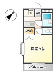 フォレスト,コーポ 1Kの間取図画像