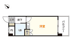 サンライズK 1Kの間取図画像