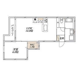 Wisteria court 1LDKの間取図画像