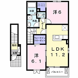 フォレスト光2 2LDKの間取図画像
