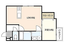 FFAIRCOURT 1LDKの間取図画像