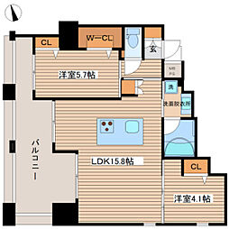 ANGRACE昭和町 2LDKの間取図画像