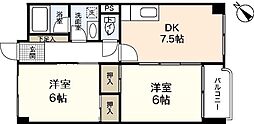 高陽第一センター 2DKの間取図画像