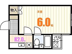 Ｄ．ＨＥＩＭ 2階1Kの間取り