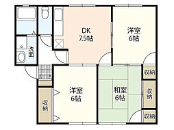 グリーンパレス大町Ｂ棟 1階3DKの間取り