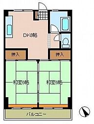 ナンバビル 2DKの間取図画像