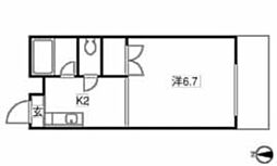 みどりハイツ 3階1Kの間取り
