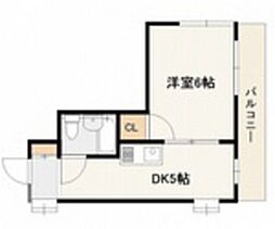 Amenity西原 1Kの間取図画像