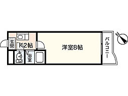 メゾンド長束 1階1Kの間取り
