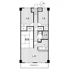 天衣中筋 3階3LDKの間取り