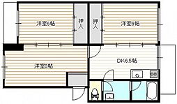 大塚西マンション 1階3DKの間取り