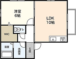ルピナス 2階1LDKの間取り