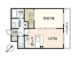 オリオリシティＶ 1階1LDKの間取り