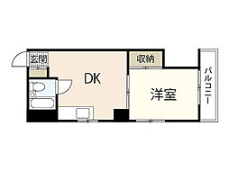 岡野ビル 1DKの間取図画像