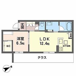 Ａｄｏｎｉｓ長束 1階1LDKの間取り