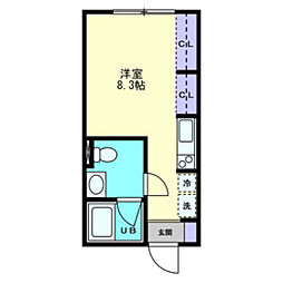 ディマンシュ ワンルームの間取図画像
