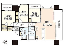 ライオンズ国泰寺グランアクシス 2階3LDKの間取り
