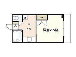 レジデンス・イン・ミユキ 1階1Kの間取り