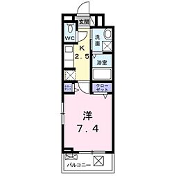 フィオーレ　エム 3階1Kの間取り