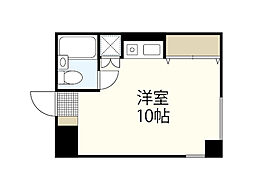 カーサ三篠北町 4階ワンルームの間取り