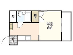 アーバンハイツ千田 4階1Kの間取り