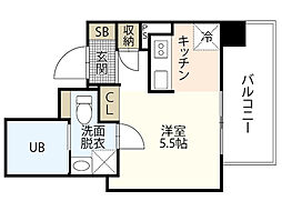 エクセル中広 3階ワンルームの間取り
