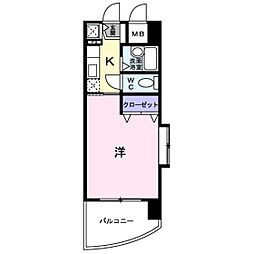 隅の浜ガーデンヒル 5階1Kの間取り