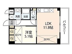 メゾン積 3階1LDKの間取り