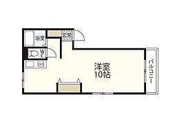 パークサイド広瀬 3階ワンルームの間取り