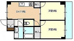 フローレンス尾前 4階2LDKの間取り