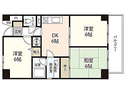 第2西村ビル 9階3DKの間取り