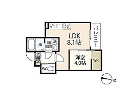ＭＯＶＥ楽々園ＮＥＯ 2階1LDKの間取り