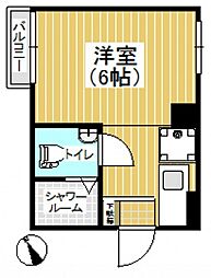 FORWEST段原（フォーウエスト段原） 2階ワンルームの間取り