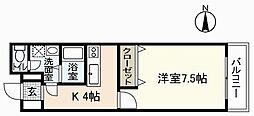 第一西本ビル 1Kの間取図画像