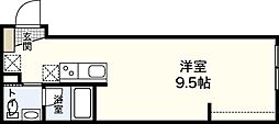 JR山陽本線 西広島駅 徒歩6分の賃貸アパート 1階ワンルームの間取り