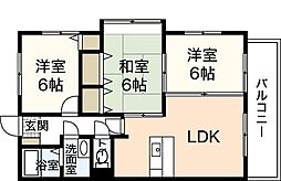 シャンペトル 3階3LDKの間取り