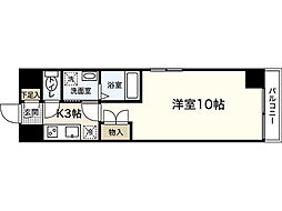 リラックス三篠町ビル 8階1Kの間取り