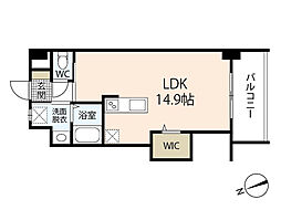ＮＫＳビル 6階ワンルームの間取り