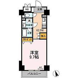T-1FLAT 6階1Kの間取り
