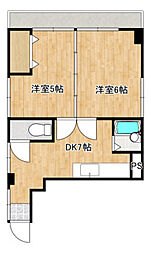 岡崎ビル 2DKの間取図画像