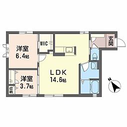 ボナールニイミ 2LDKの間取図画像