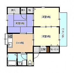 セジュール野北A 3DKの間取図画像
