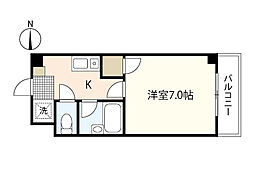 ラフォーレ東原3 1Kの間取図画像
