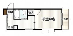 ハウス459 1Kの間取図画像