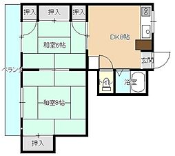 OSビル 2LDKの間取図画像