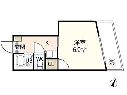 ダイヤレジデンス五日市 1Kの間取図画像