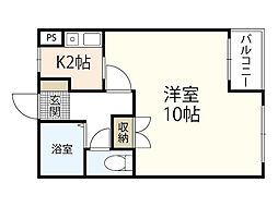 ホリコシビル 1Kの間取図画像