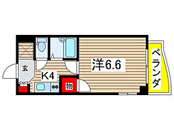プチメゾン 1Kの間取図画像