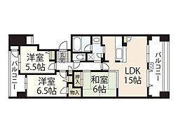 アーバングランディア庚午 3LDKの間取図画像
